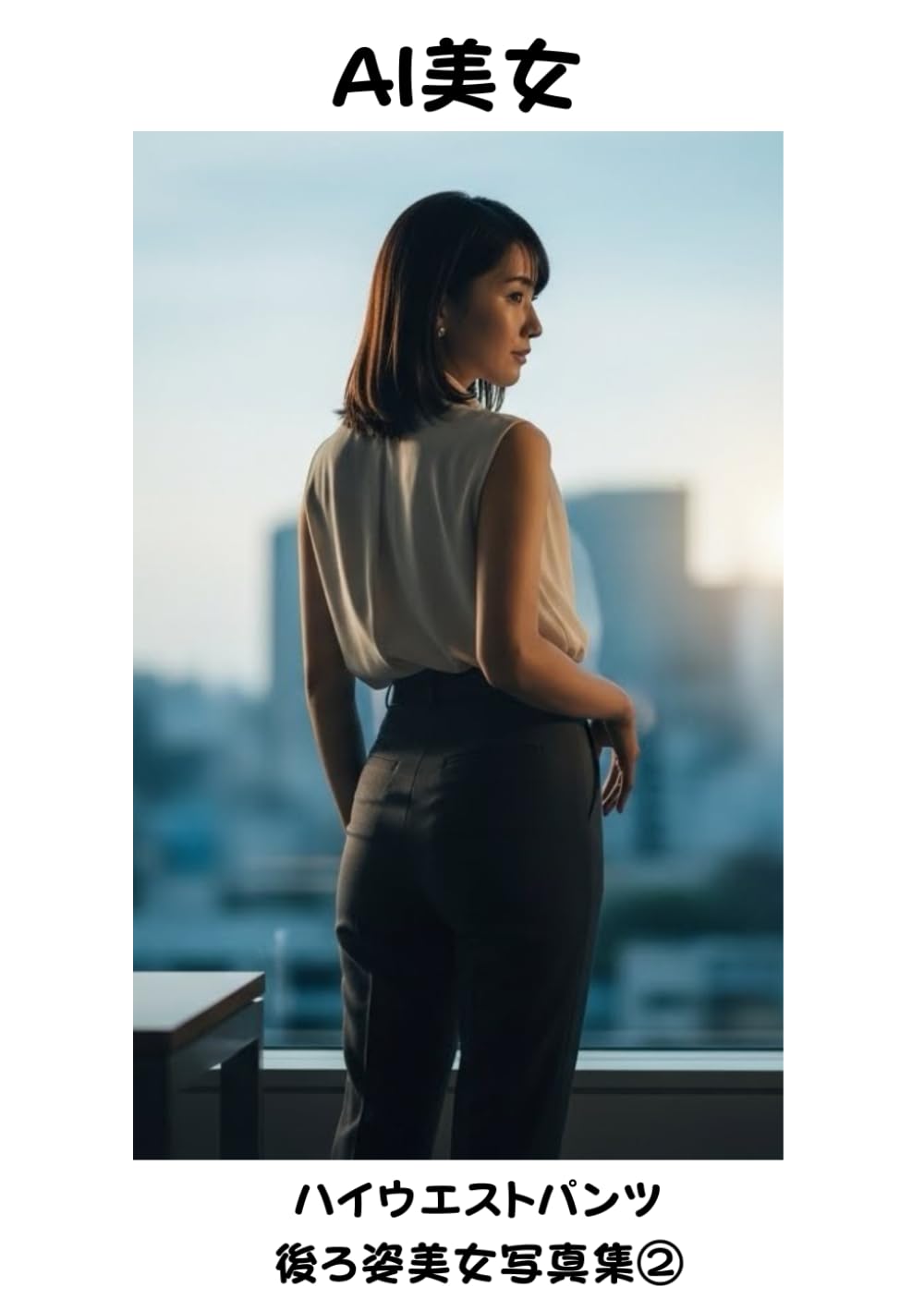 ハイウエストパンツ 後ろ姿美女写真集②