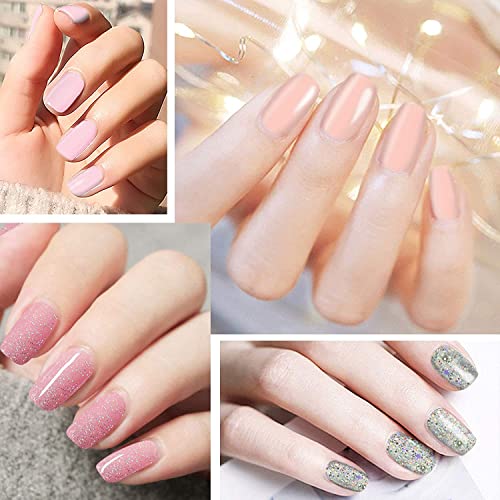 GELFAVOR UV Nagellack Set, Glitter Gel Nagellack Grau Weiß Rosa Farben LED Shellac Nagellack DIY Maniküre 6 Stück 8ml – Bild 3