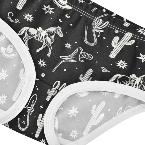 Wusikd Cowboy Cactus Girls' Underwear Cotton Horse Girls Briefs Soft Toddler Underwear 2T4