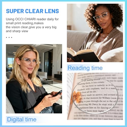 Image of OCCI CHIARI Narrow Reading Glasses Women Colorfull Cute Readers for Petite Face