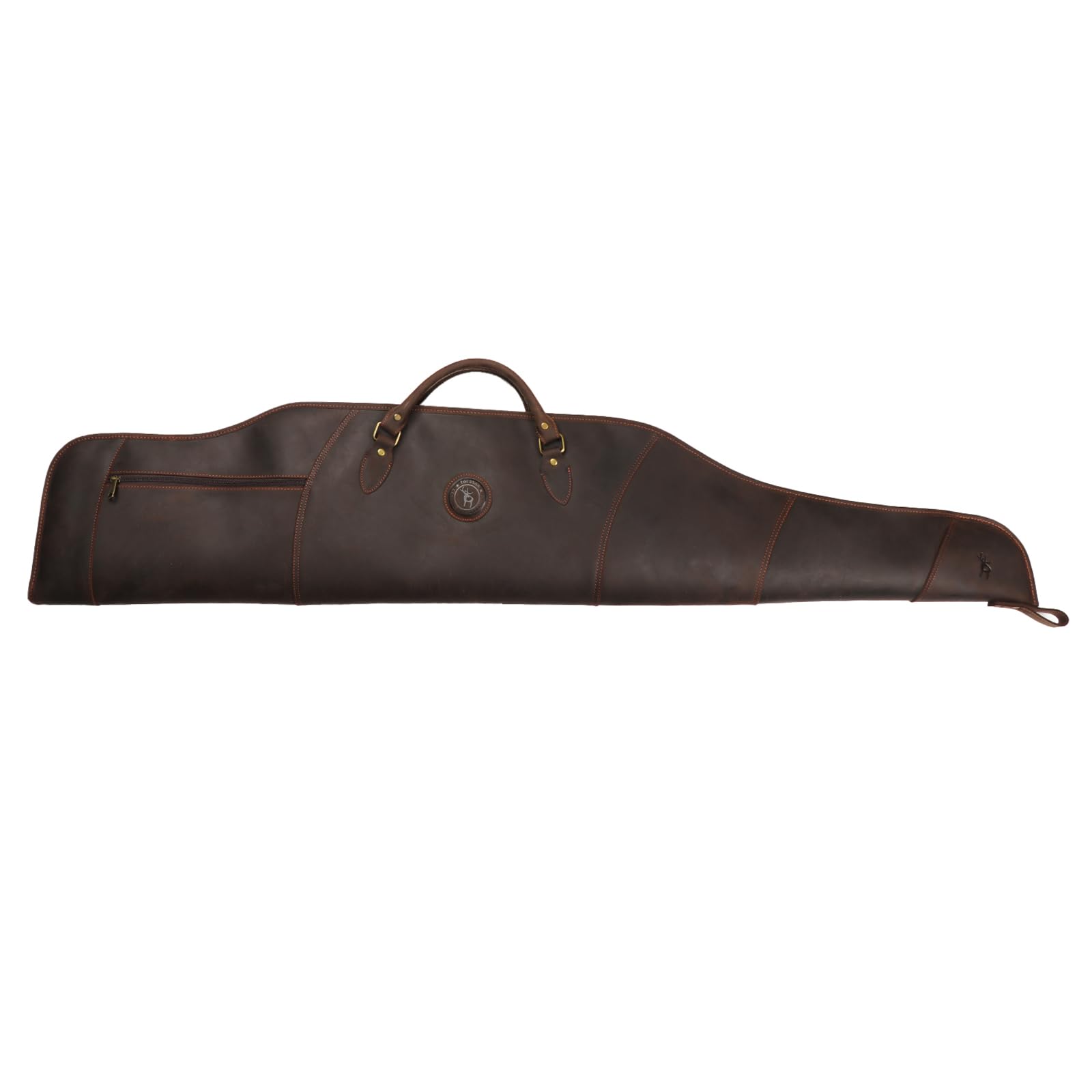 TOURBON Custodia per fucile in vera pelle da 52" Borsa morbida imbottita per fucile con tasca con cerniera e tracolla