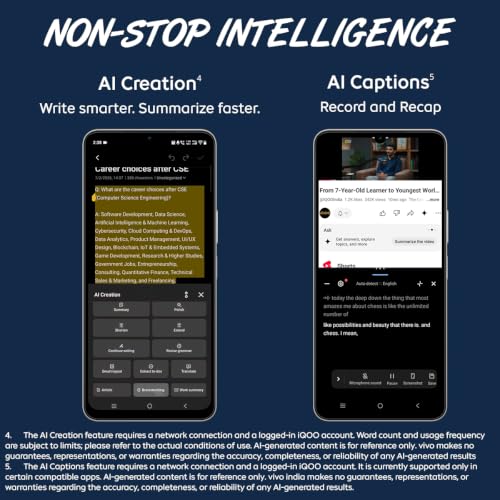 Image of iQOO Z11 Lite 44W 5G (Midnight Blue, 6GB RAM, 128GB Storage) | 6500mAh Battery with 44W Fast Charging* | Dimensity 6300 with 579k+ AnTuTu Score* | OriginOS 6.0 with AI Creation* & Private Space*