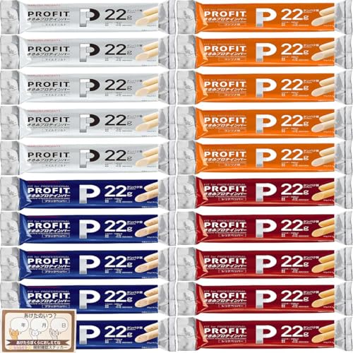 丸善 PROFIT ささみ プロフィット プロテインバー ソーセージ コンソメ ペッパー レッドペッパー マイルドソルト 4種 各5袋 計20袋 40本入り +ももねこやラベル 詰め合わせの商品画像（Amazon）