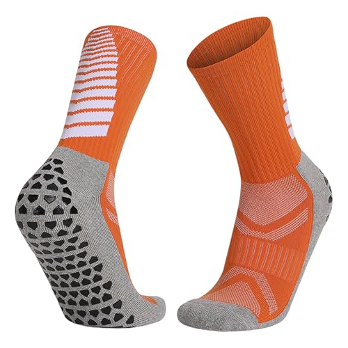 Generisch 2025 Calzini da basket per adulti, calzini da corsa, tinta unita, lunghi, comodi, traspiranti, con suola antiscivolo, Colore: arancione., Taglia unica