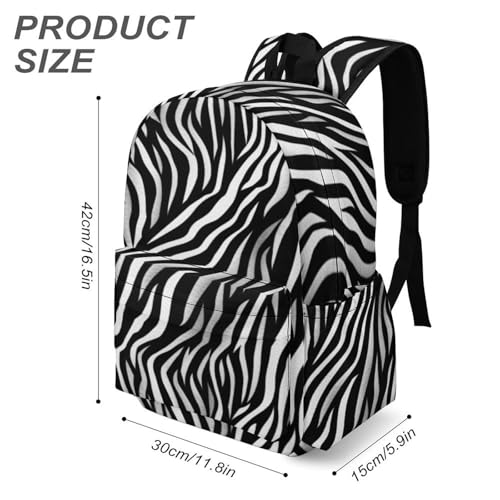 Zebra Print Printed Backpack Water-Resistant Pack Stylish Bag Lightweight Travel Backpack3