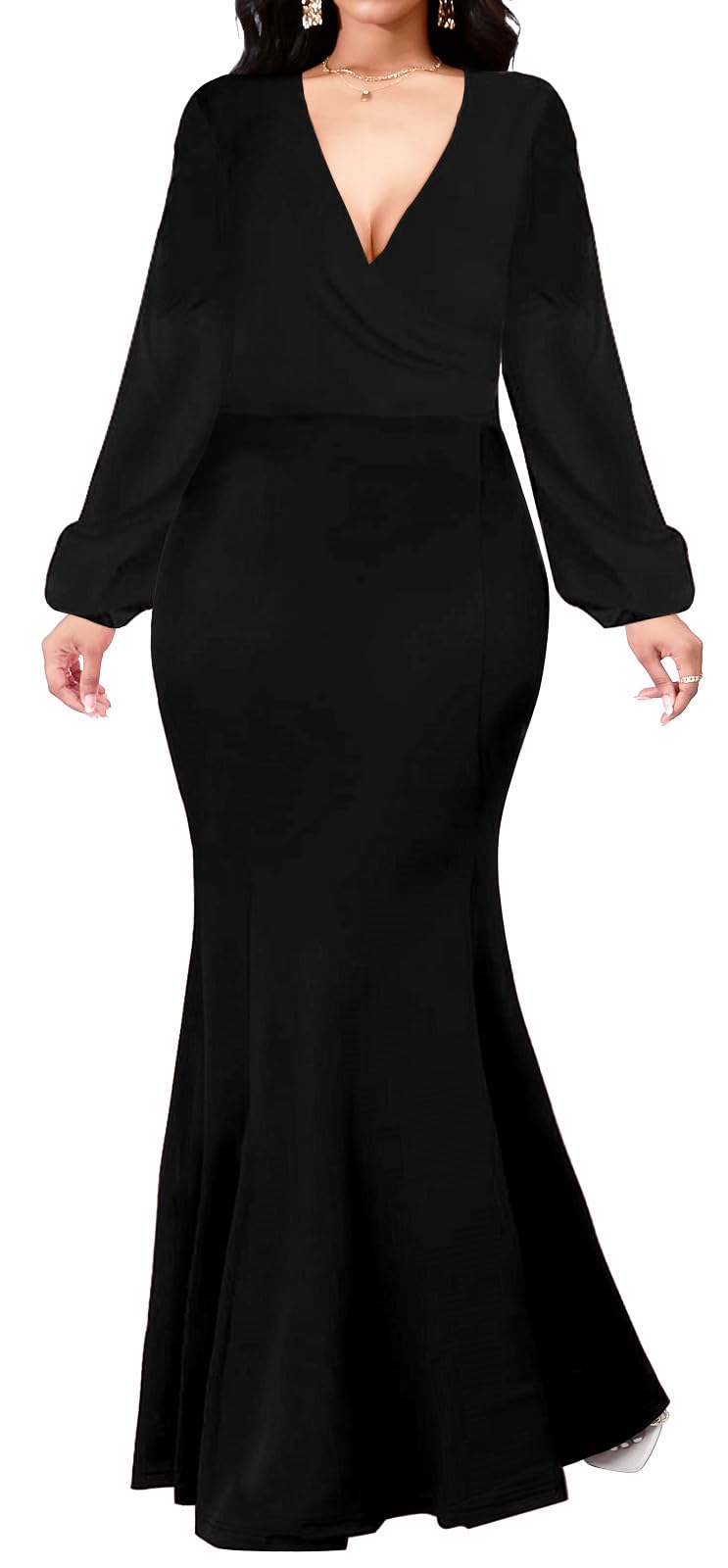 Women Evening Dress Bodycon Long Maxi Dresses Sexy Floor Length Mermaid Dress