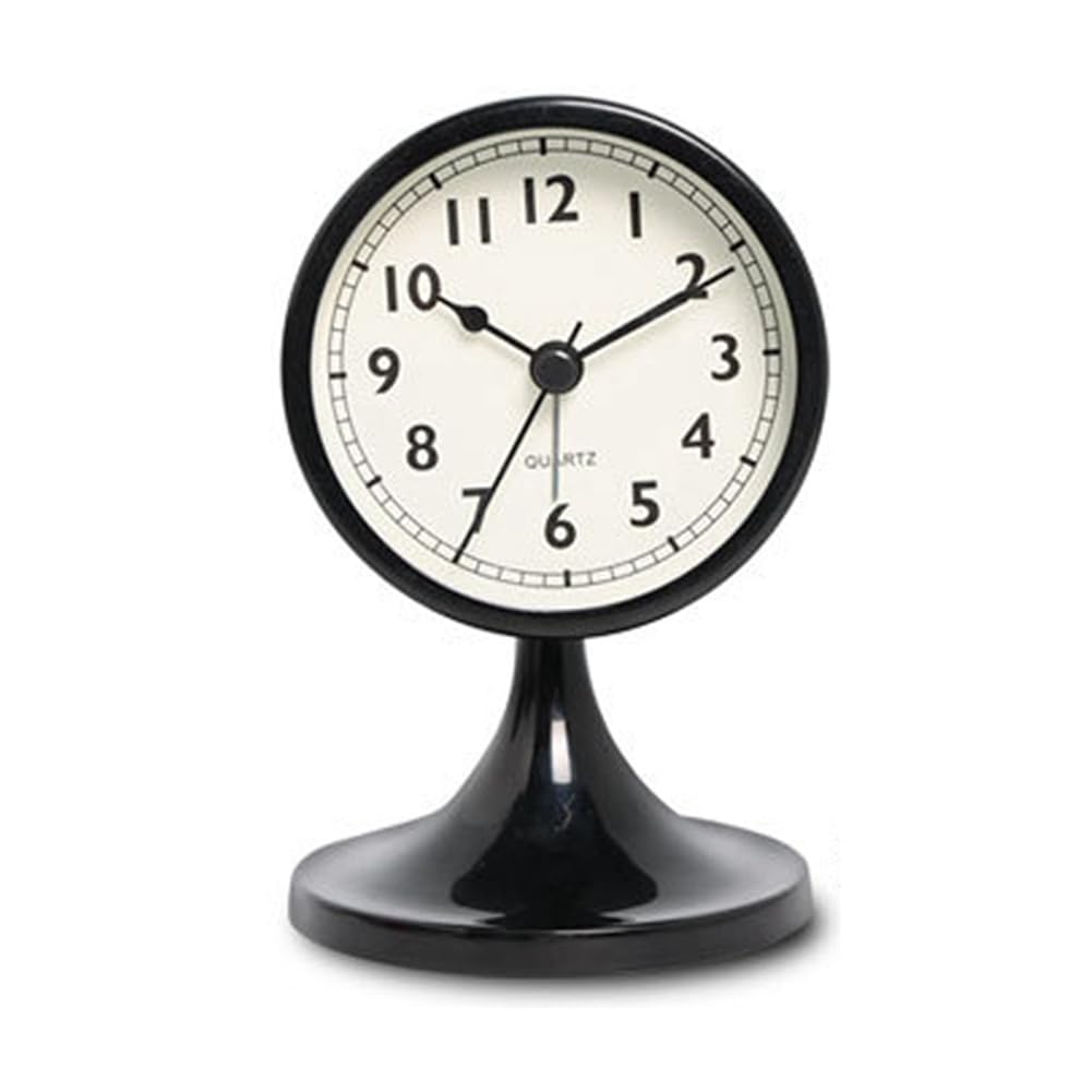 CTRLZS Nordic Metal Round Alarm Clock, Vintage Silent Table Clock, Student Bedside Nightlight Clock, Room Decor, Home Decor A