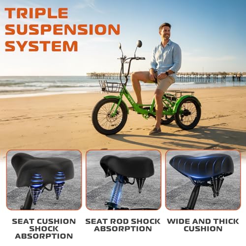 Vivi T01 20″ x2.6 Fat Tire Electric Tricycle for Adults,