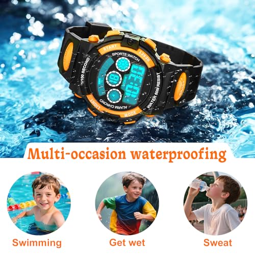 Image of Edillas Kids Digital Watch 7 Colors 50M Waterproof Sport Alarm Boys 7-15