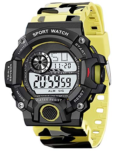 IIK COLLECTION Digital Dial with Day, Date, Alarm, Backlight with Army Design Strap Sports Men’s & Boy’s Watch