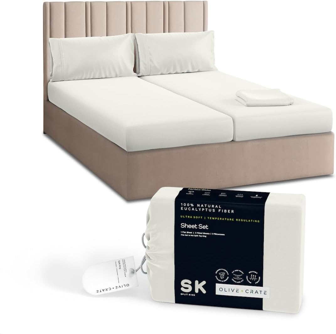 Olive + Crate Split King Sheets Sets for Adjustable Bed