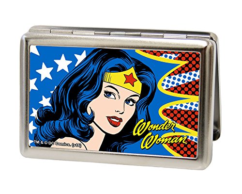 Buckle-Down Metal Wallet-Wonder Woman Face W/Stars Fcg