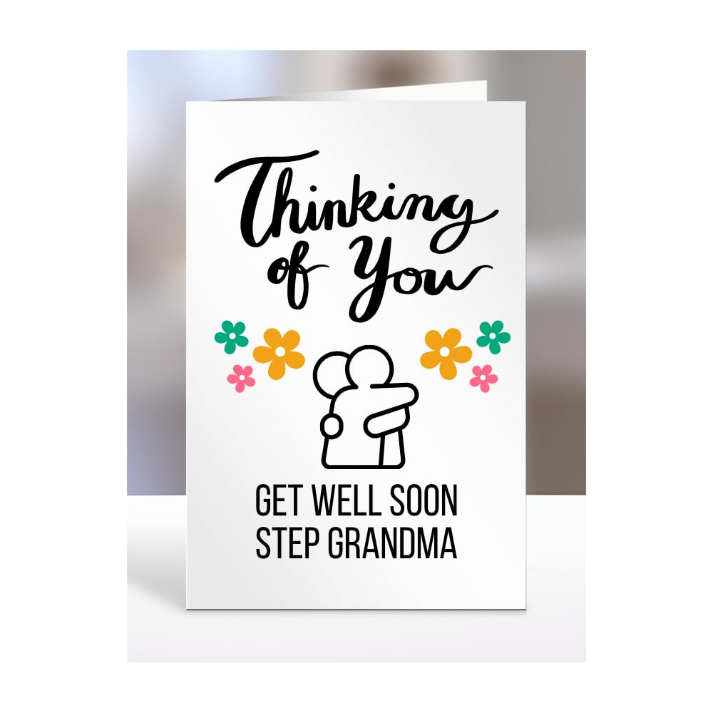 Get Well Soon Card for STEP GRANDMA, Thinking of you, Sympathy Gifts for Men or Women, Presents for Christmas, A5-71_170