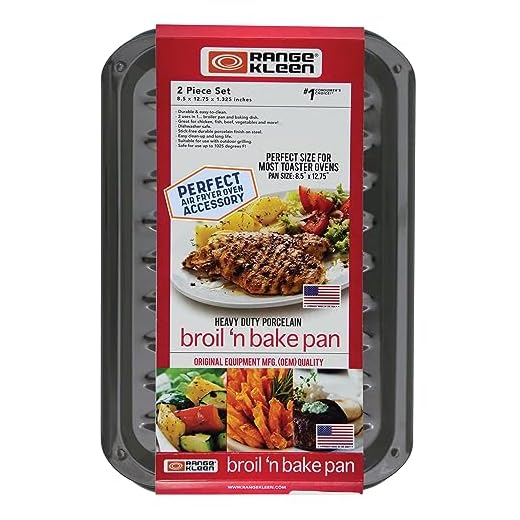 Range Kleen BP106X 2 PC Porcelain Broil and Bake Pan 12.75 Inch by 8.5 Inch,Black
