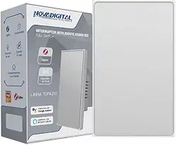 Interruptor Inteligente NovaDigital Topázio 4x2 Zigbee 3.0 Full Switch Preto ou Branco (Branco (1 Botão))