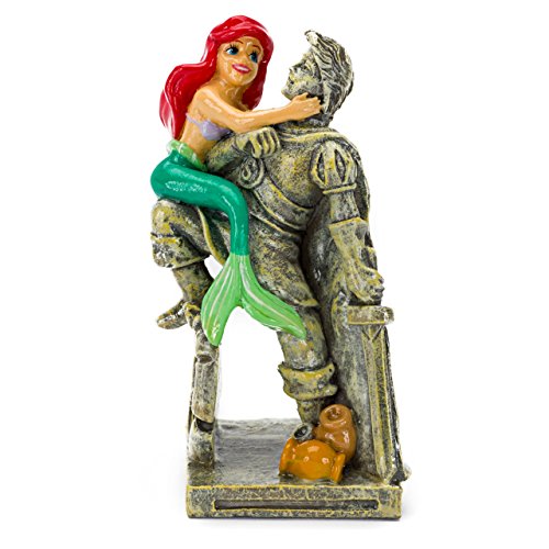 Penn-Plax Disney's Little Mermaid Ariel with Eric Statue Aquarium Ornament, Medium