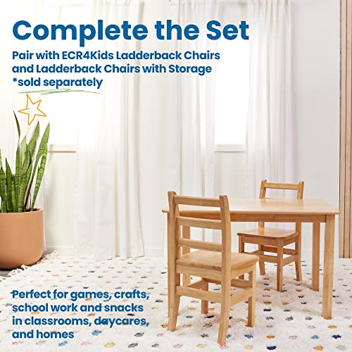 Ecr4Kids Rectangular Hardwood Table 24" X 36", Classroom Furniture, Natural #TOP4