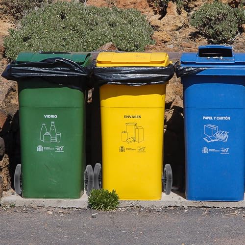 Ruedas para Cubo de Basura de 120l de Goma con Eje de Repuesto 7