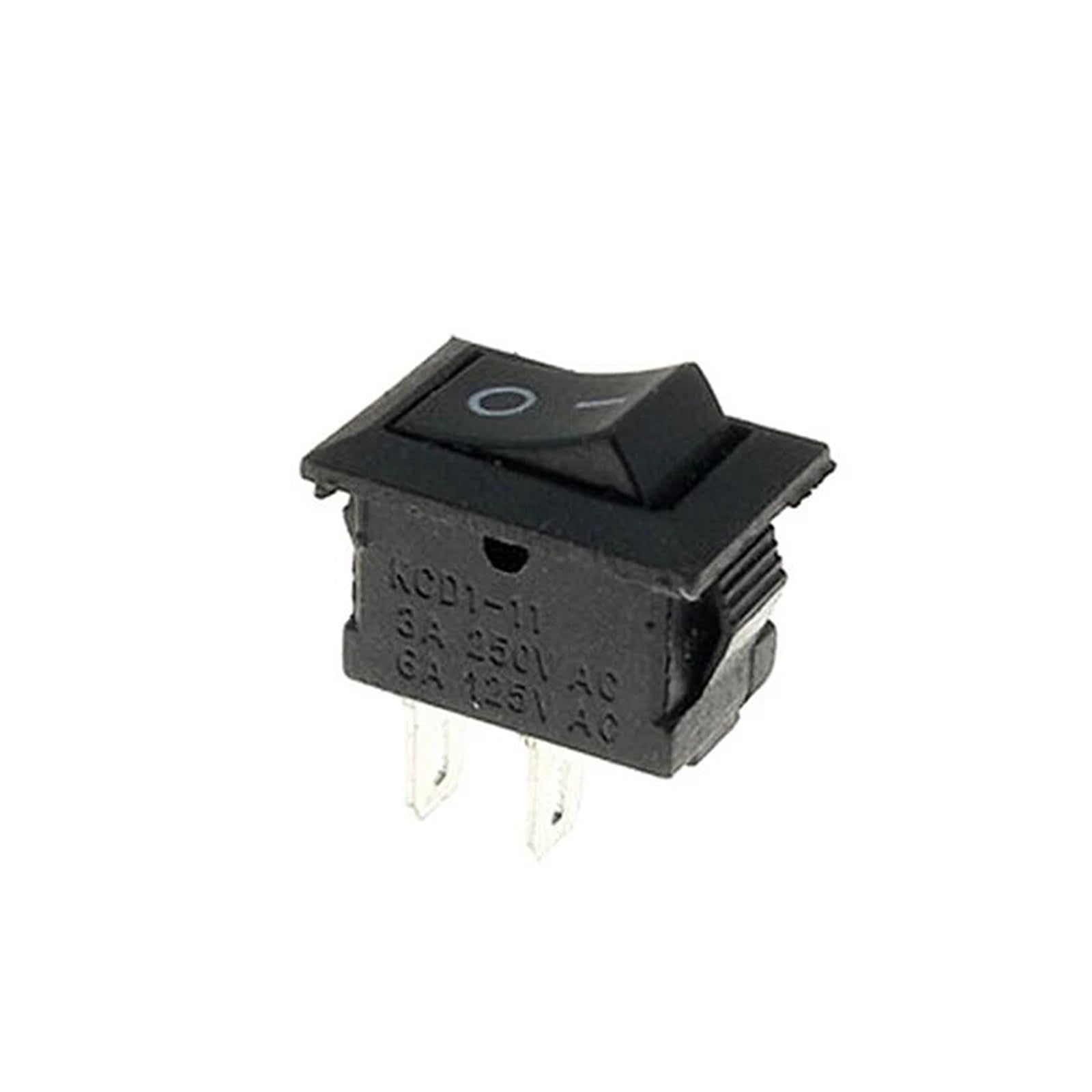 10pcs/lot 10 * 15mm SPST 2PIN ON/Off G130 Boat Rocker Switch KCD11 3A/250V Car Dash Dashboard Truck RV ATV Home(Black)