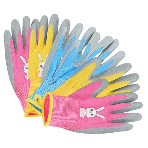 Yardenfun Boys and Girls Outdoor Glove 3 Pairs of Toddler Garden Boys and Girls Comfort Fit for Outdoor Activities