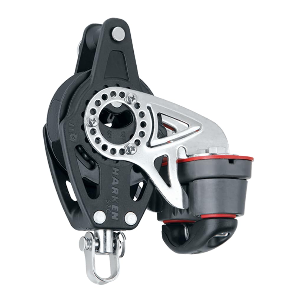 Harken 57mm Single Swivel Carbo Ratchet Block w/ Cam Cleat & Becket