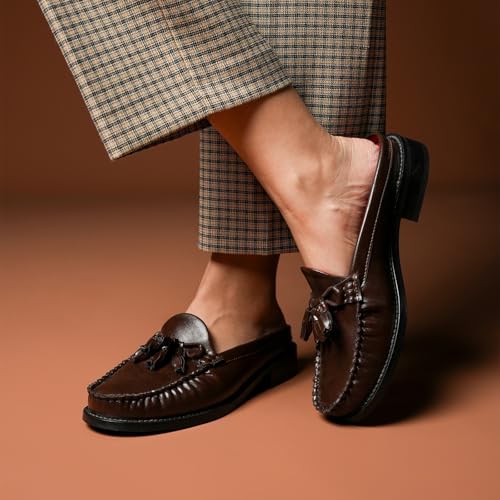 Image of Theater Women SherlocksTassel Loafers | Slip-On Mule Style with Soft Leather Finish | Comfortable & Stylish Flats for Work, Travel, and Casual Outfits