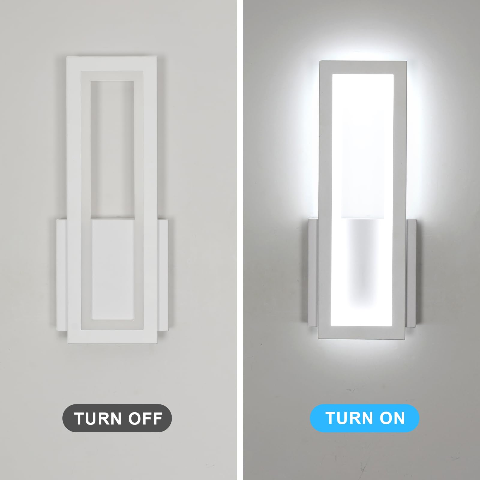 Osairous Lámpara de Pared LED Interior, 2 Piezas Apliques de Pared 16W 1800LM, Luz de LED Blanco Moderna en Acrílico Dormitorio Blanco Frio 6500K para Sala de Estar Pasillo Escalera 32CM