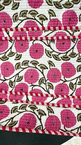 Bolsa Tote acolchada de algodón 100% con flores multicolor miniatura 3