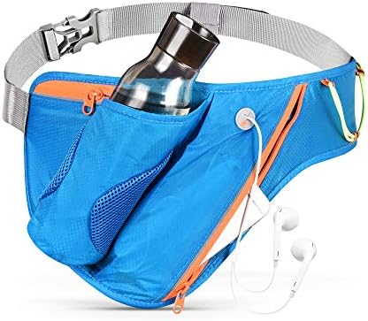 FIRINER Running Hydration Belt Upgraded Runner Waist Pack with 26oz Water Bottle Holder Reflective Compatible with 6" Phone Funny Pack for Sport Women Men Walking Fitness, Blue