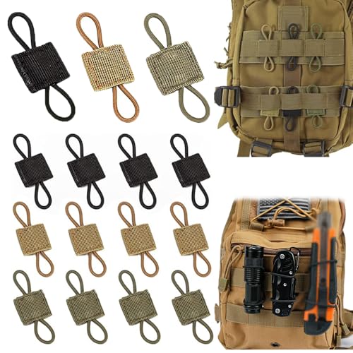 kuyi 15Stück Molle System Zubehör für Tactical Rucksack Weste zubehör für Tactical Backpack Outdoor Molle Tasche Schnalle Elastische Seil Gurtband Schnalle Outdoor-Rucksackzubehör