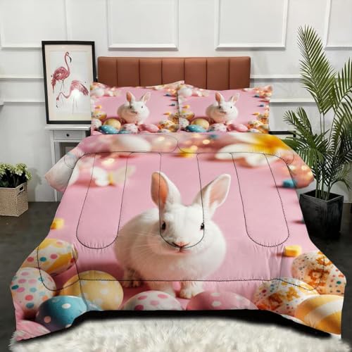 ZZXHG Nórdico de Tamaño Gigante | Conejo De Pascua, Edredón Mullido y Transpirable, Sustituto Edredón de Plumas, con 2 Fundas de Almohada, para Cama de 180 cm_j12840