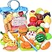 Fegalop Giocattoli per Alimenti Taglio Frutta e Verdura 32 Pezzi Giocattolo Gioco di Ruolo per Bambini Accessori Cucina Giocattolo Regalo Educativo per Bambini a Partire Dai 3 Anni