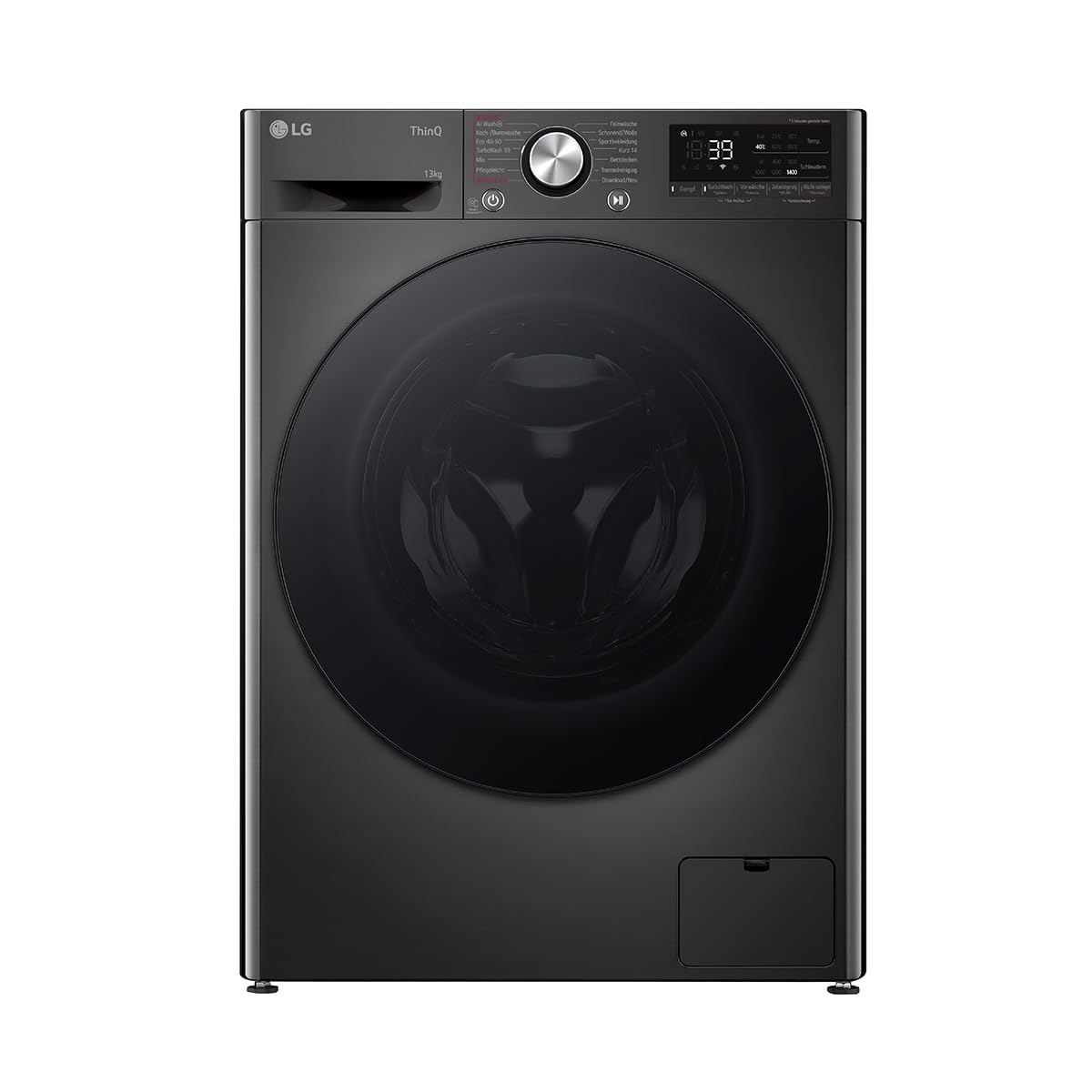 LG F4WR703YB Frontlader-Waschmaschine 13 kg 1400 U/min TurboWash 360 Allergy Care Steam Wi-Fi Digitales Touchdisplay Platinum Black