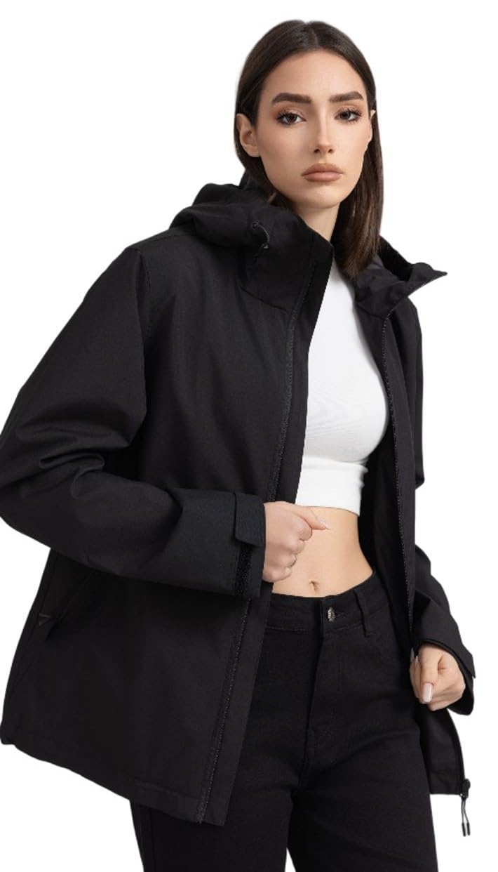 Giacca Impermeabile Donna Antivento Leggera con Cappuccio