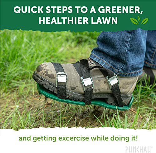 Punchau Lawn Aerator Shoes w/Metal Buckles and 3 Straps - Heavy Duty Spiked Sandals for Aerating Your Lawn or Yard - Thumbnail 4