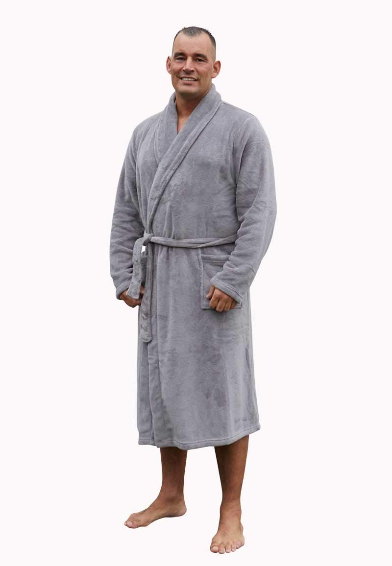 RELAX COMPANY - Fleece-Bademantel mit Namen Bestickt - Bademantel - Schalkragen - Männer und Frauen - Morgenmantel mit Stickerei personalisiert