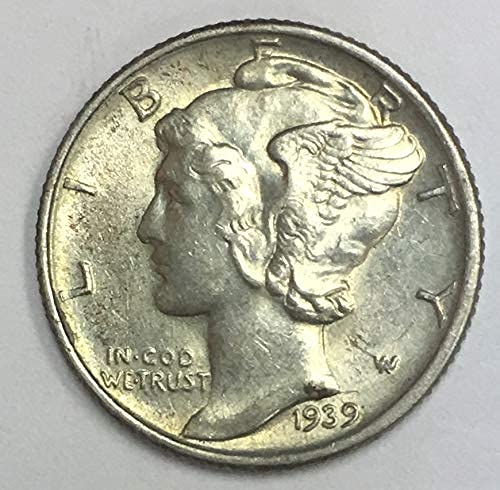 1939 P Mercury Dime 90% Silver 10c AU