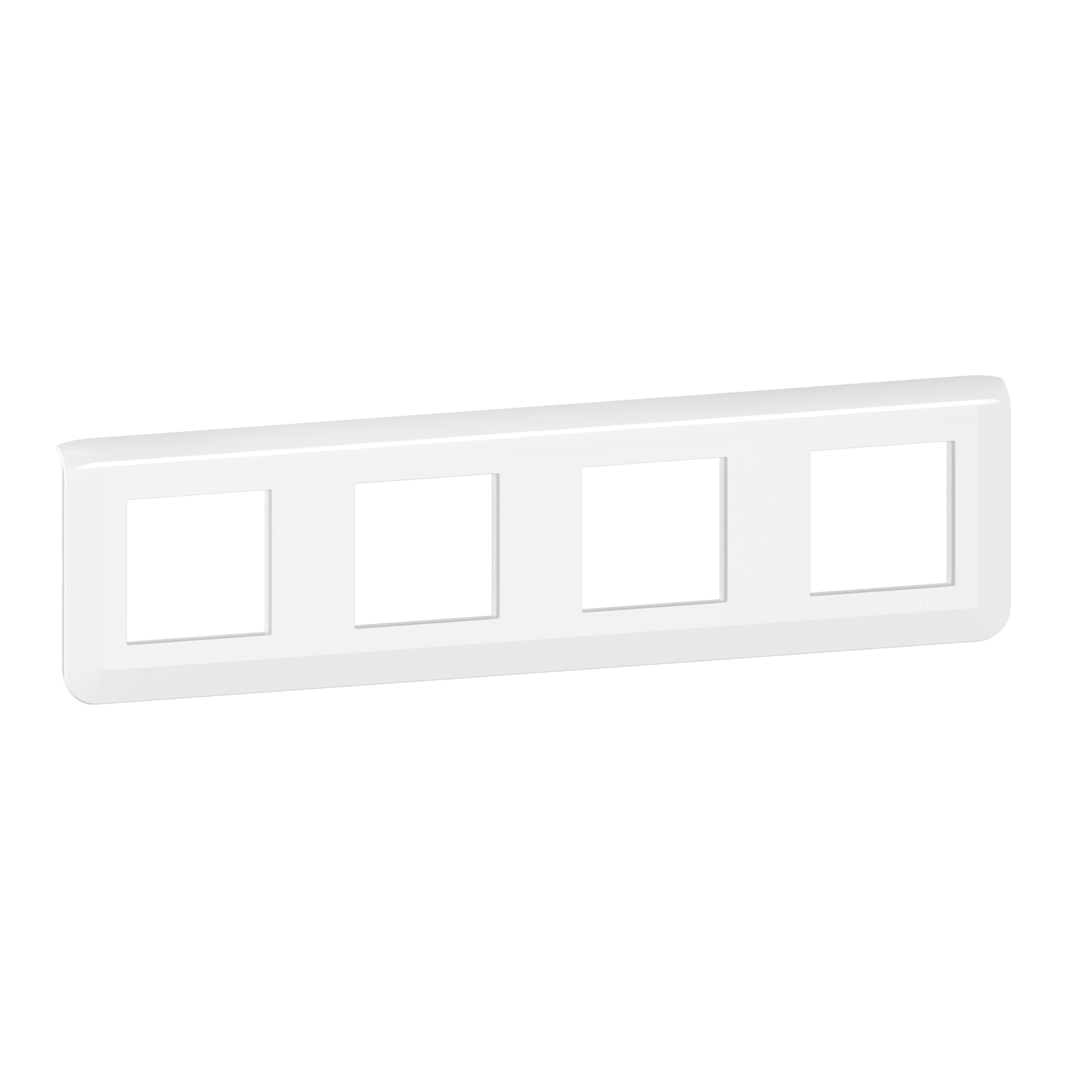 Placa 4 x 2 módulos Legrand Mosaic 078808L en color blanco para empotrar