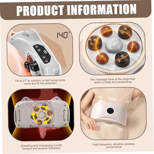 Belly Fat Machine, 3 Level Adjustable Belly Massager to Remove Fat with Body Shaping Stone Rechargeable Wireless Body Sculpting Machine, Anti-Cellulite Abdominal Massager Flat Tummy.4
