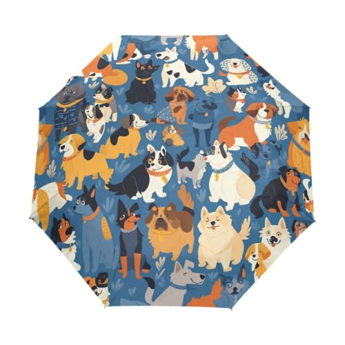Parapluie pliable automatique dessin animé chats chiens de plage