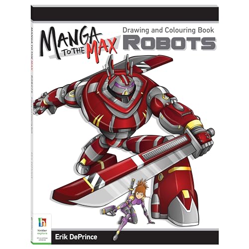 Manga to the Max - Libro de dibujo y colorear: Robots