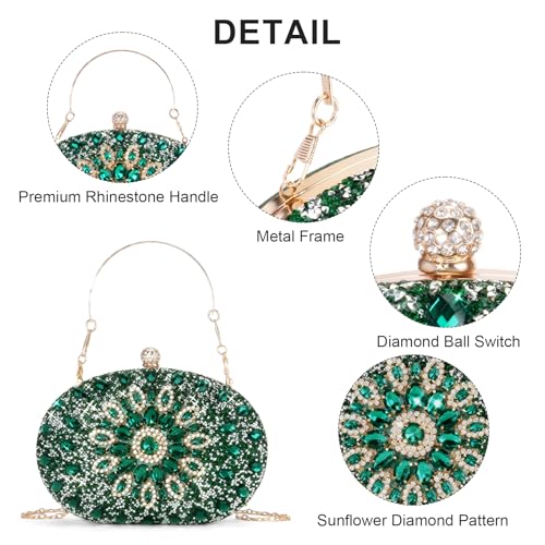 Image of RNIEGA Rhinestone Clutch Purses for Women Evening Wedding Formal Party Purses Crystal Diamond Glitter Sparkly Handbag