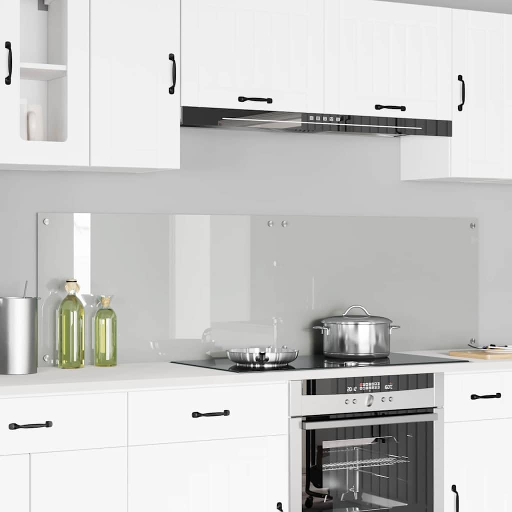 vidaXL Schienale da Cucina 2 PCS Trasparente 90 x 50 cm, Design da Cucina alla Moda: Schienale in Vetro, Parete Resistente al Calore, estetica Moderna per la ristrutturazione