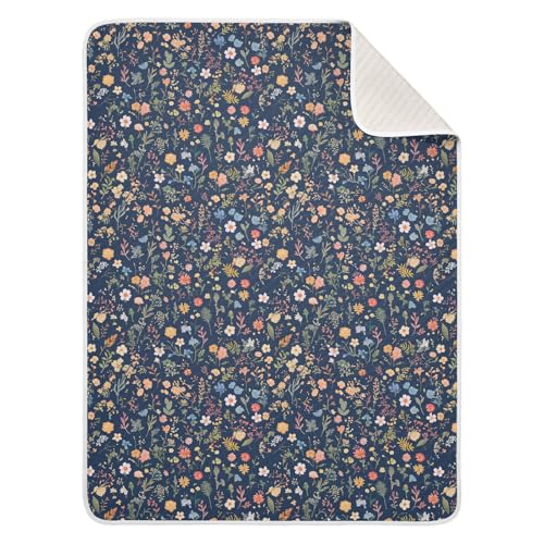 Image of Toddler Blanket for Baby Boy and Girl Soft Multi Use Wrap Swaddle for Infant Toddler Kid Crib Bedding 30X40in Colorful Small Floral Patterns