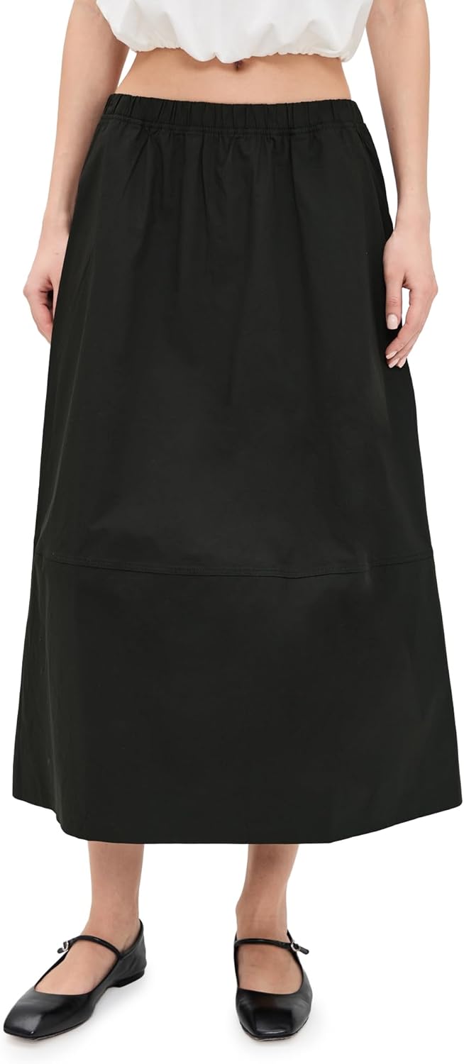 perfectwhitetee Women's Minka Cotton Poplin Skirt