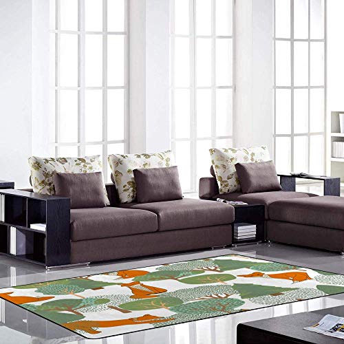 Tapis de sol lavable antidérapant facile à nettoyer petits renards