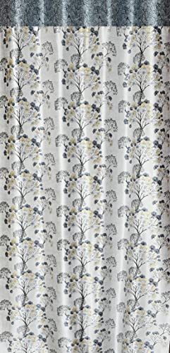 Image of Floral Print Semi-Sheer Curtains for Window 6 Feet, Pack of 1, Grey