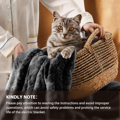 Image of Homemate Electric Heated Heating Blanket King Size 100 inchx90 inch Dual Control | ETL Certified 2 /4 /6 /8H Auto-Off 10 Heat Level Overheat Protection Machine Washable FauxFur Sherpa,Cold Room Cold Sleeper Gift