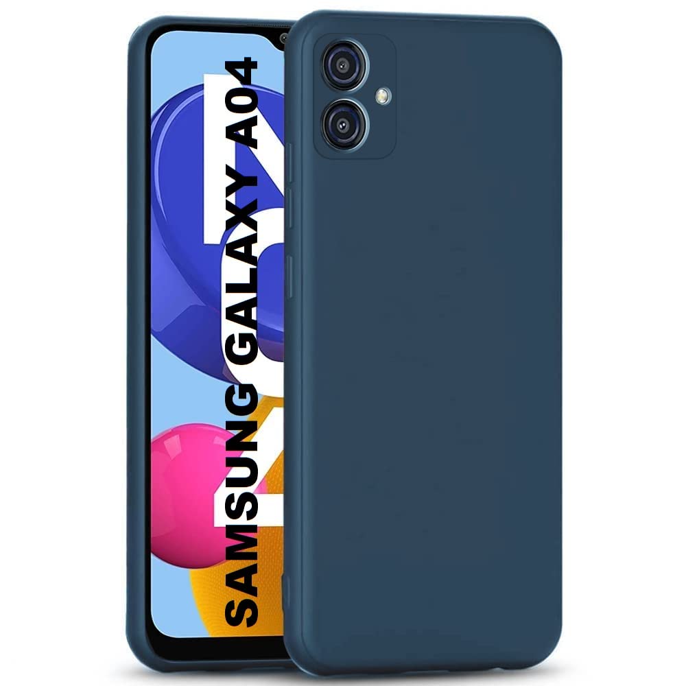 Zubitech Samsung Galaxy A04 Case Cover Soft Slim fit TPU Case Light weight Back Cover Matte Finish Shockproof Protective Cover Anti fingerprint Case Designed For Samsung Galaxy A04 (Blue)