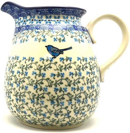 Polish Pottery Pitcher - 2 quart - Song Bird